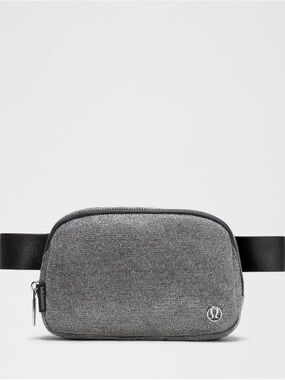 NWT Lululemon Glitter Everywhere Belt Bag 1L Dark Sliver/ Graphite Grey/ Sliver